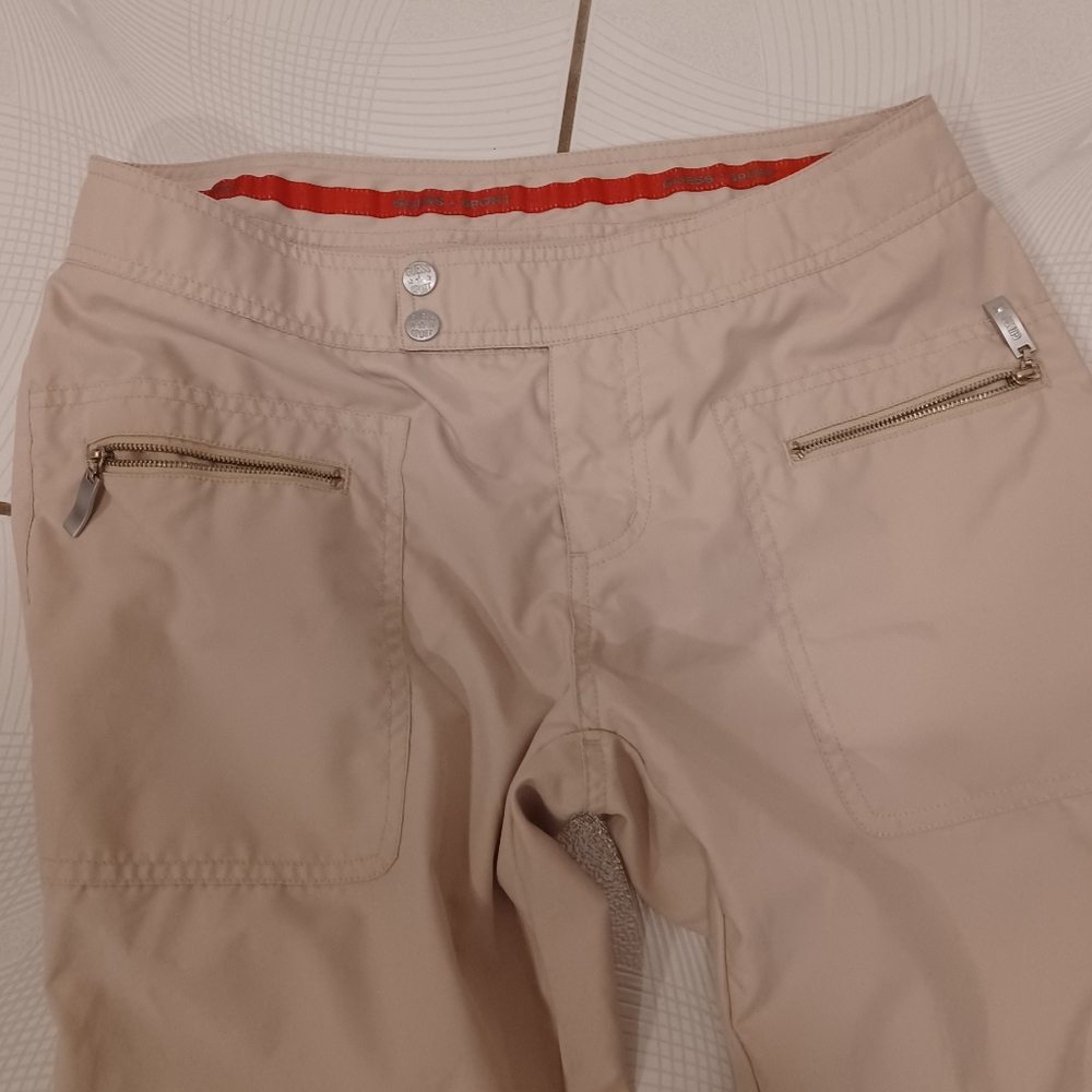2/$80 Beige Guess Track Pants - Size 29 - Picture 3 of 6